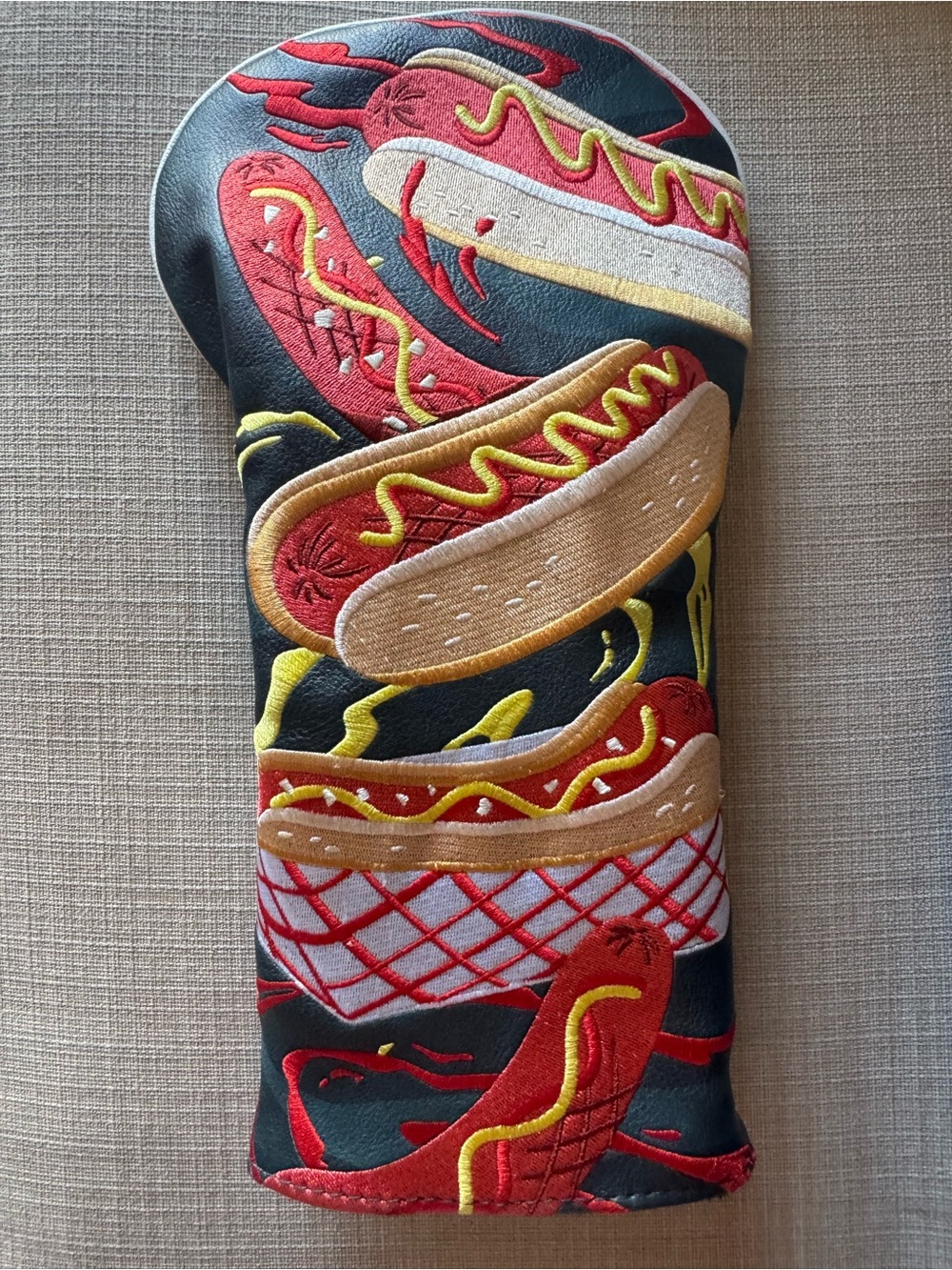 Pins & Aces embroidered hotdog head cover